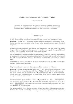 Green-Tao Theorem in Function Fields 11