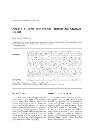 Echinoidea Clypeasteroidea