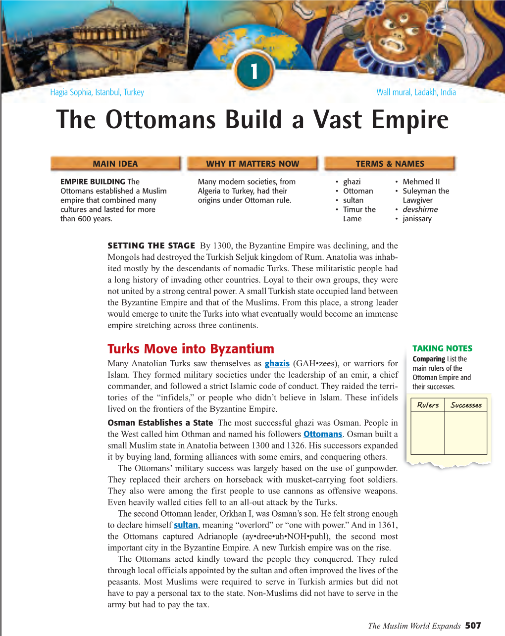 The Ottomans Build a Vast Empire • Trace the Expansion of Ottoman Power