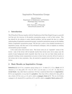 Imprimitive Permutation Groups