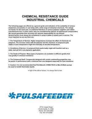 Chemical Resistance Guide Industrial Chemicals