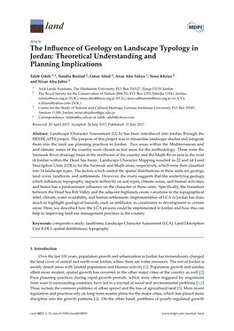 The Influence of Geology on Landscape Typology in Jordan