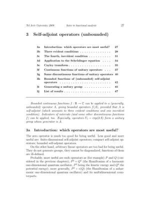 3 Self-Adjoint Operators (Unbounded)
