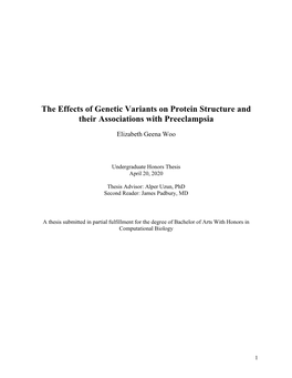 The Effects of Genetic Variants on Protein Structure and Their Associations with Preeclampsia