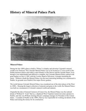 History of Mineral Palace Park