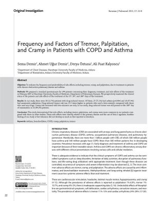 Frequency and Factors of Tremor, Palpitation, and Cramp in Patients with COPD and Asthma