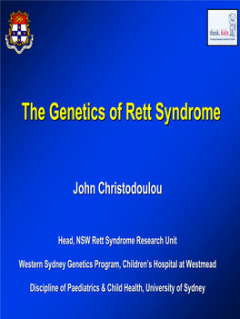 The Genetics of Rett Syndrome