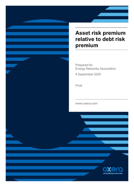 Asset Risk Premium Relative to Debt Risk Premium