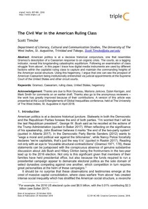 The Civil War in the American Ruling Class
