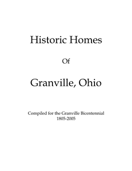 Historic Homes Granville, Ohio