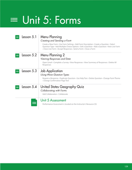 Unit 5: Google Forms