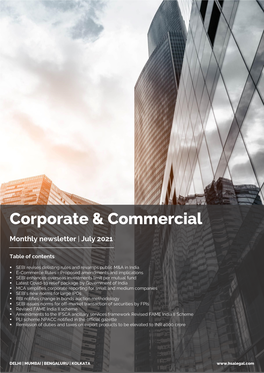 Jul 2021 Corporate & Commercial Monthly Newsletter