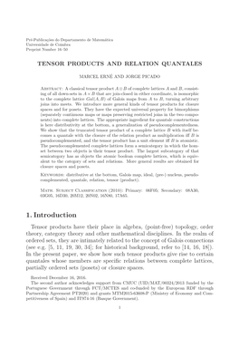 Tensor Products and Relation Quantales