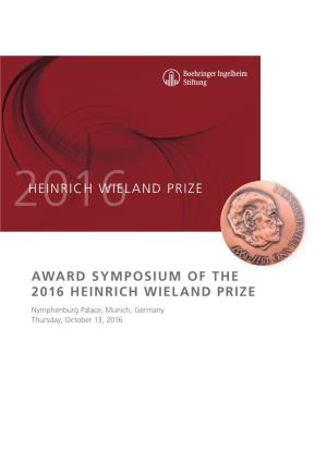 Programme of the Award Symposium Here