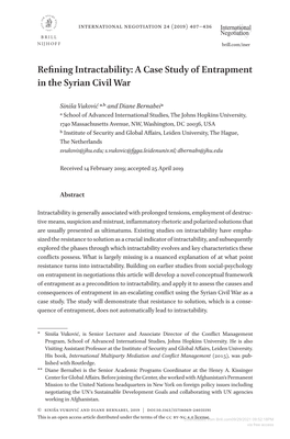 Refining Intractability: a Case Study of Entrapment in the Syrian Civil War