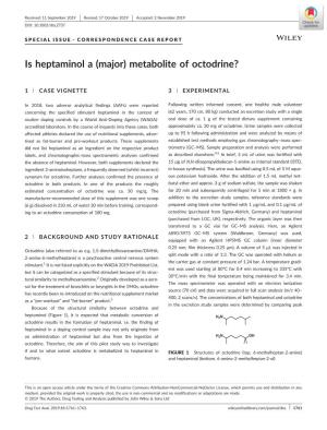 Is Heptaminol a (Major) Metabolite of Octodrine?