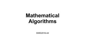 Mathematical Algorithms