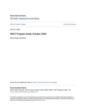 WGLT Program Guide, October, 2004
