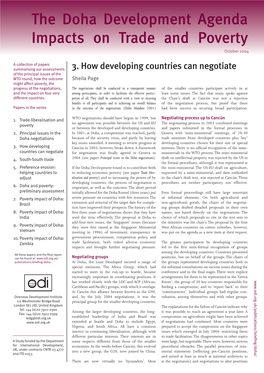 How Developing Countries Can Negotiate