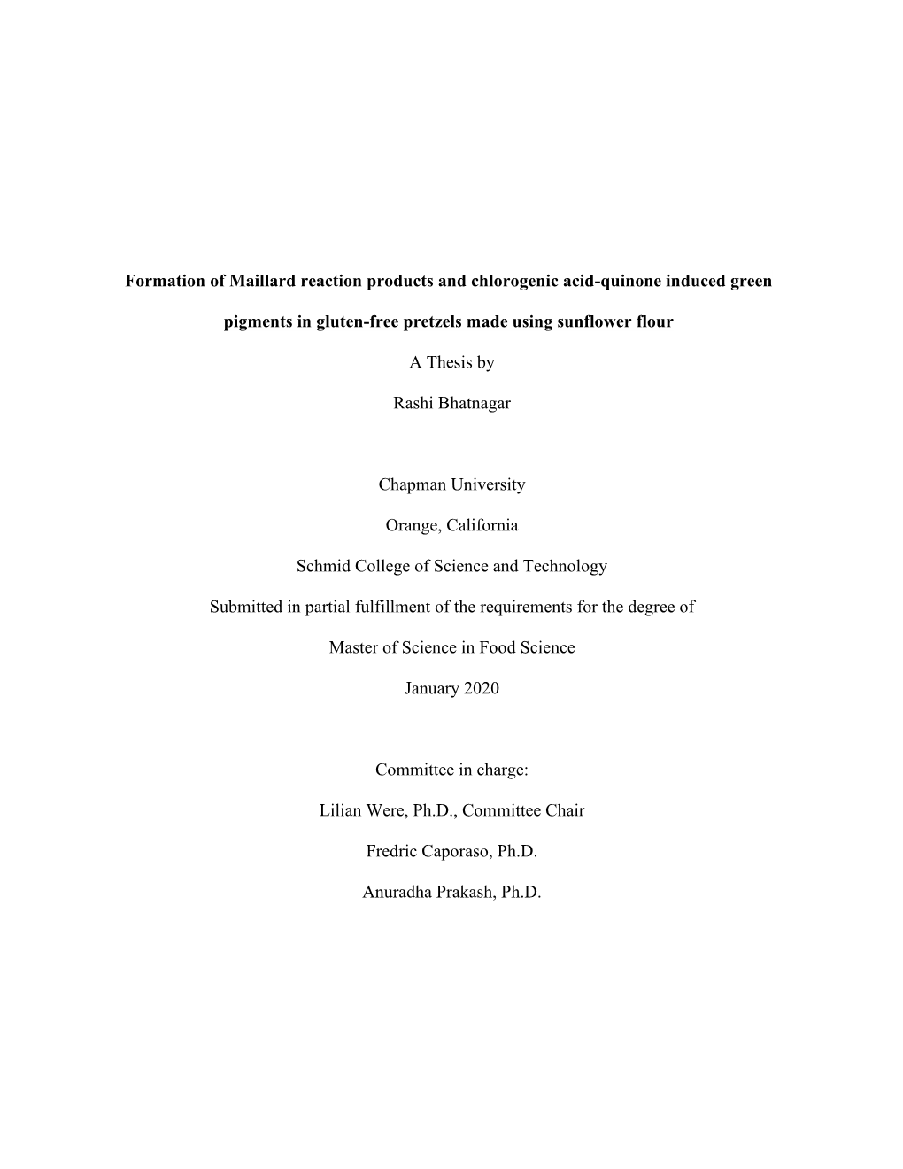 Formation of Maillard Reaction Products and Chlorogenic Acid-Quinone Induced Green