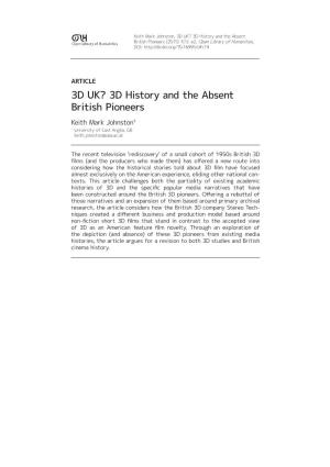3D History and the Absent British Pioneers (2015) 1(1): E2, Open Library of Humanities, DOI