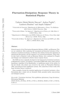 Fluctuation-Dissipation: Response Theory in Statistical Physics