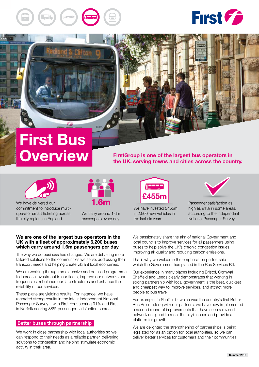 First Bus Firstgroup Is One of the Largest Bus Operators in Overview the UK, Serving Towns and Cities Across the Country
