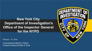 New York City Department of Investigation's Office of the Inspector General