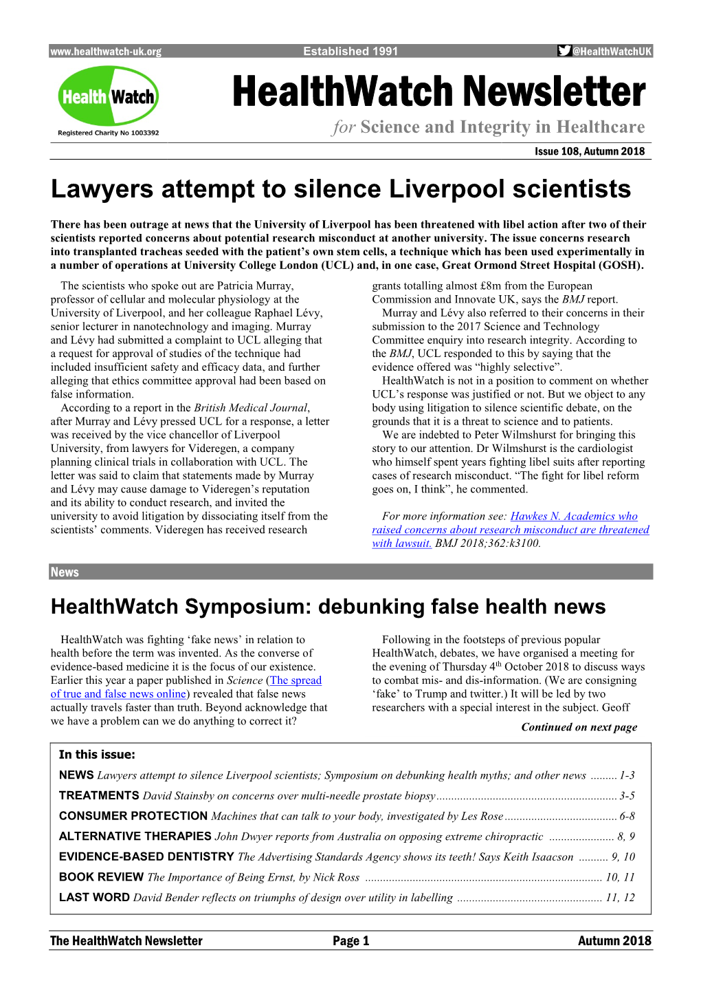 Number of Operations at University College London (UCL) And, in One Case, Great Ormond Street Hospital (GOSH)