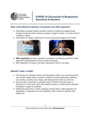 COVID-19 Facemask and Respirator Q&A