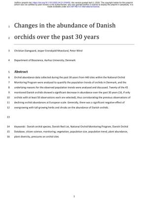 Changes in the Abundance of Danish Orchids Over the Past