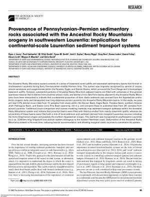 RESEARCH Provenance of Pennsylvanian–Permian