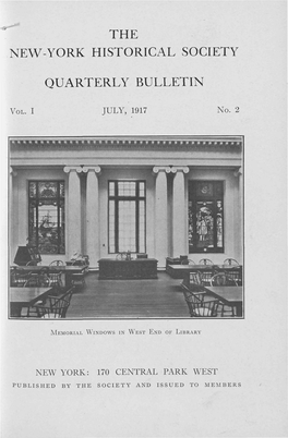 The New-York Historical Society Quarterly Bulletin 41