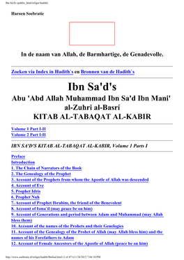 Ibn Sa'd's (Public Html/Religie/Hadith)