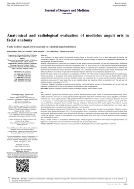 Anatomical and Radiological Evaluation of Modiolus Anguli Oris in Facial Anatomy