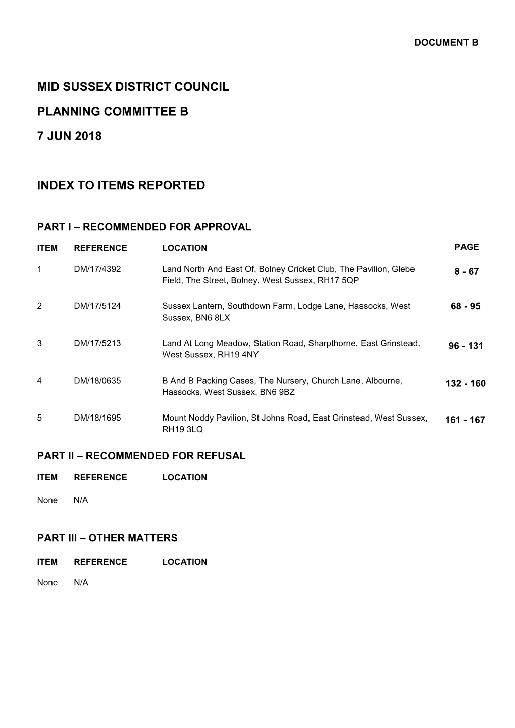 Mid Sussex District Council Planning Committee B 7 Jun