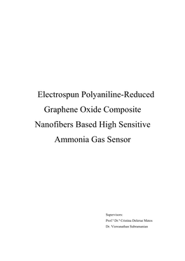 Electrospun Polyaniline-Reduced Graphene Oxide Composite Nanofibers Based High Sensitive Ammonia Gas Sensor