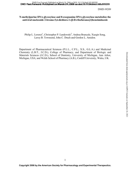 DMD #9209 1 N-Methylpurine DNA Glycosylase and 8-Oxoguanine