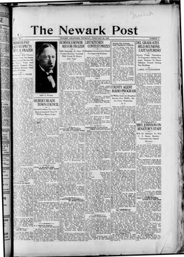 The Newark Post NEWARK, DELAWARE, THURSDAY, FEBRUARY 28, 1929 NUMBER 5