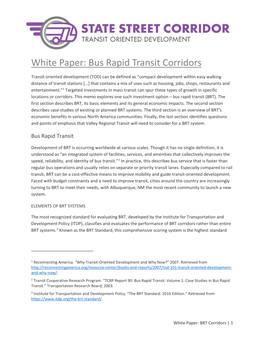 Bus Rapid Transit Corridors
