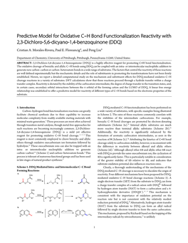 Predictive Model for Oxidative C−H Bond Functionalization Reactivity with 2,3-Dichloro-5,6-Dicyano-1,4-Benzoquinone (DDQ)