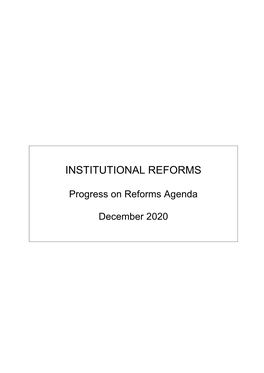 Progress on Reforms Agenda 2020