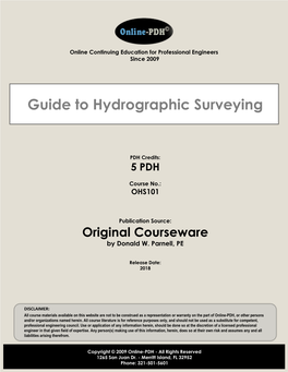Guide to Hydrographic Surveying