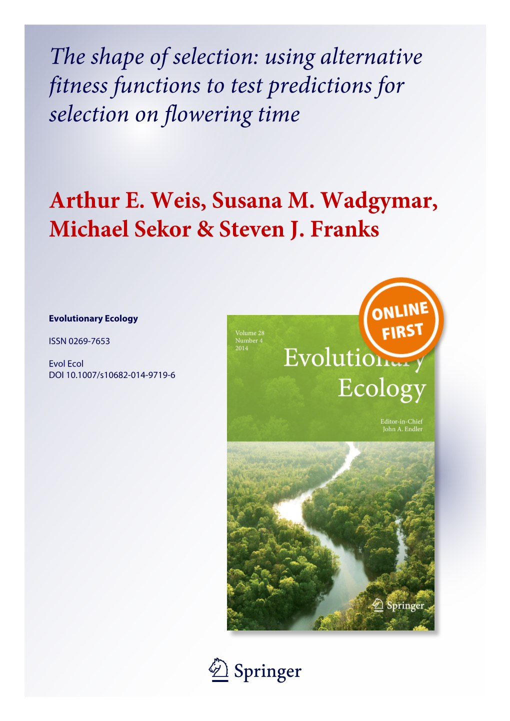 Weis Et Al 2014-Evolecol