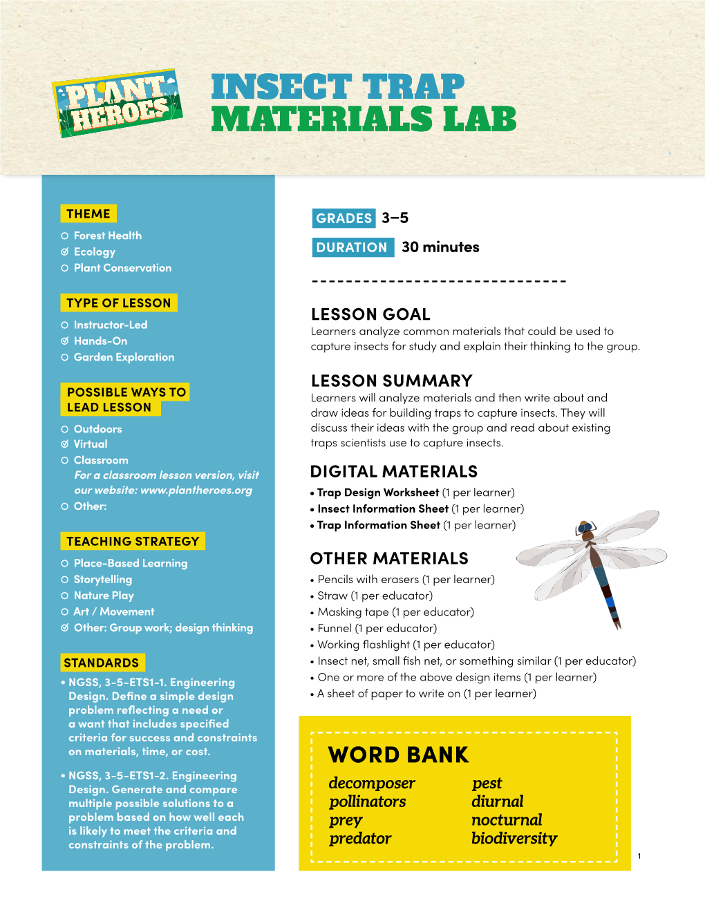 Insect Trap Materials Lab Insect Trap