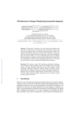 Web Resource Changes Monitoring System Development