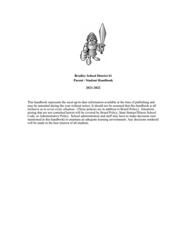 Bradley School District 61 Parent / Student Handbook 2021-2022