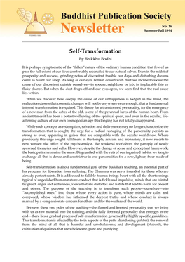Self-Transformation by Bhikkhu Bodhi