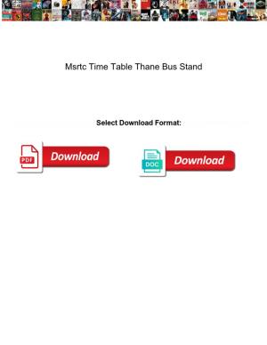 Msrtc Time Table Thane Bus Stand