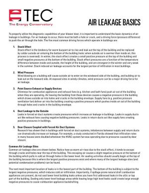 Air Leakage Basics